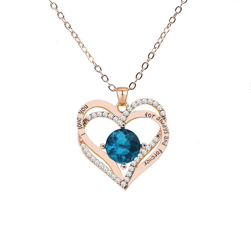 Wholesale Rose Gold Twelve Birthstone Necklace